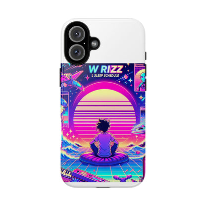 W Rizz L Sleep Schedule Protective Phone Case for Anime Lovers