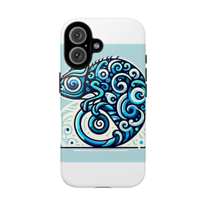 Vibrant 3D Wrap Protective Phone Case with Playful Chameleon Design in Blue – Unique Accessory for Self-Expression Compatible with iPhone 13, 14, 15 & 16 – all models including Pro, Pro Max & Plus