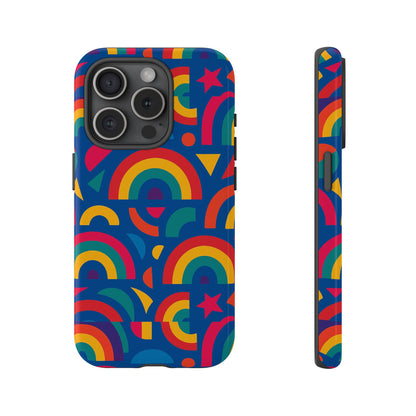 Vibrant 3D Geometric Phone Case in Multicolour Design for Stylish Protection Compatible with iPhone 13, 14, 15 & 16 – all models including Pro, Pro Max & Plus