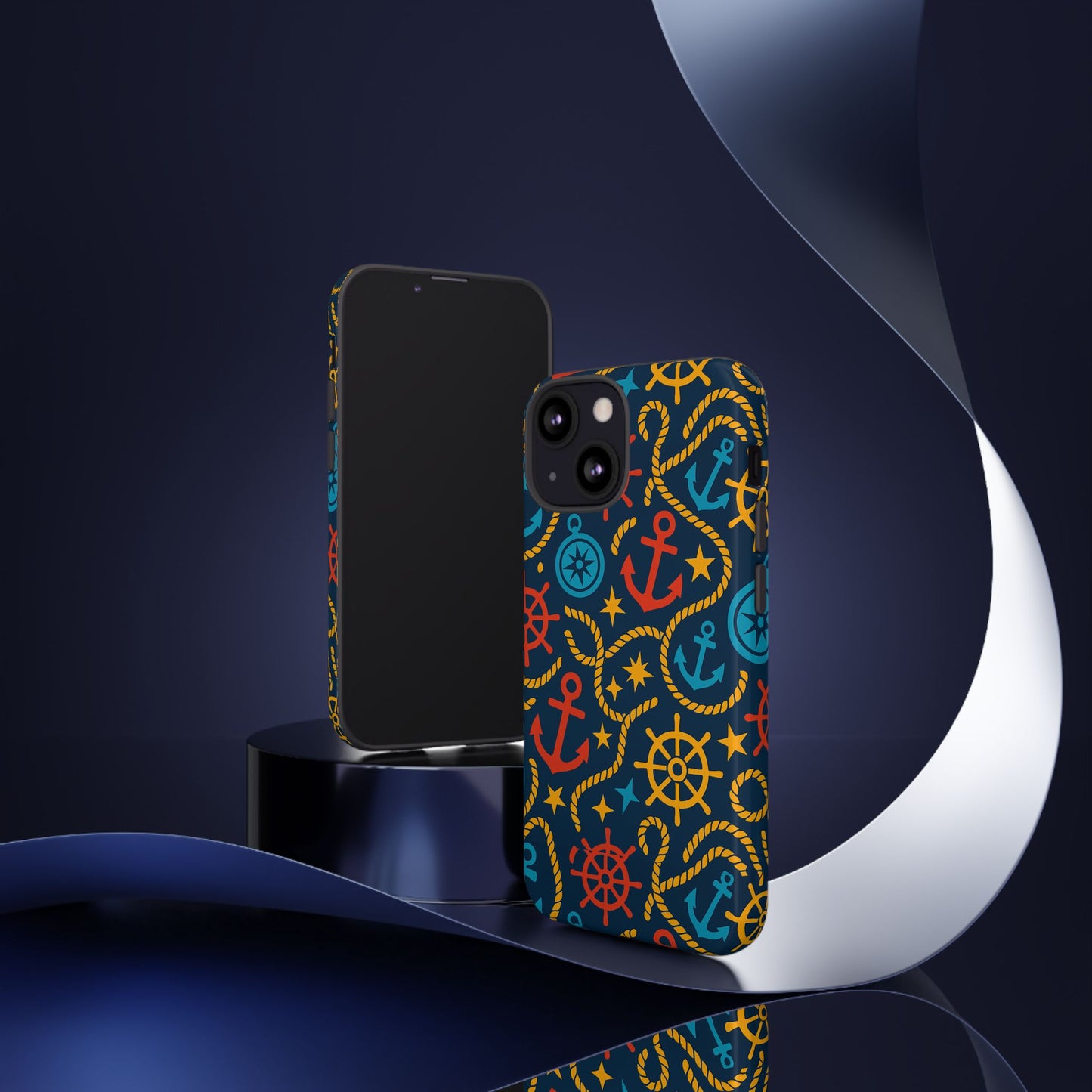 nautical multicolor phone case with 3d wrap design for stylish protection compatible with iphone 13, 14, 15 & 16 – all models including pro, pro max & plus