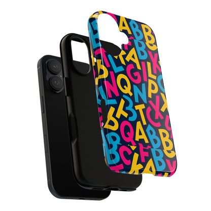 Multicolour 3D Wrap Phone Case with Playful Alphabet Design – Stylish Protection for Smartphones Compatible with iPhone 13, 14, 15 & 16 – All Models Including Pro, Pro Max & Plus