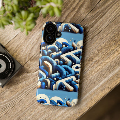 Blue Alphabet B Phone Case for Men and Women Shockproof Protective Cover with 3D Wrap Design and UV Protection
