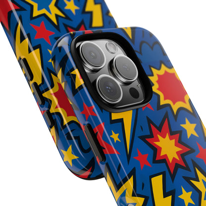 Vibrant 3D Superhero Design Protective Phone Case for Fun Retro Style and Unique Expression Compatible with iPhone 13, 14, 15 & 16 – All Models Including Pro, Pro Max & Plus