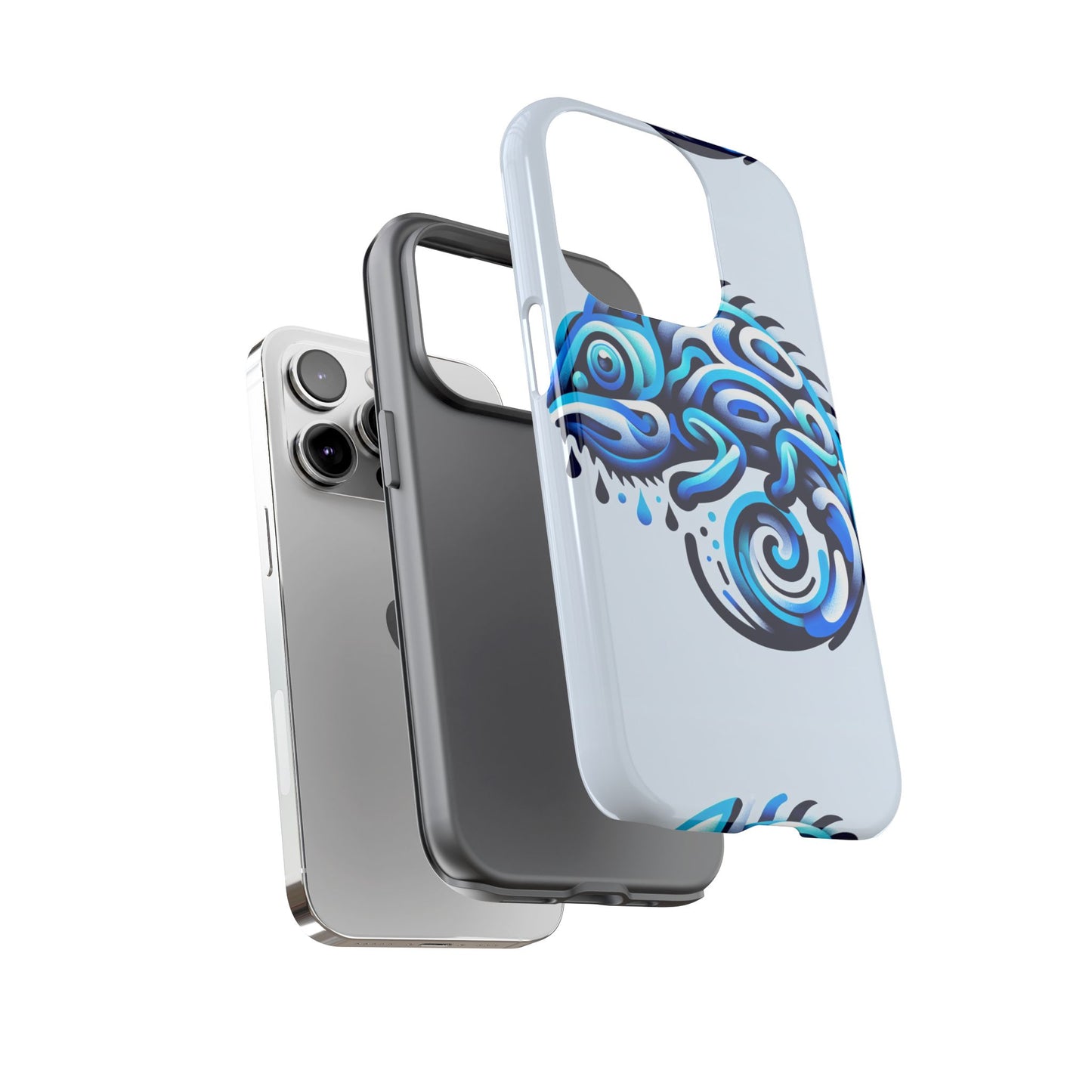 blue animal create 5 phone case with vibrant 3d wrap design, shock absorption, uv protection, for stylish and durable smartphone protection