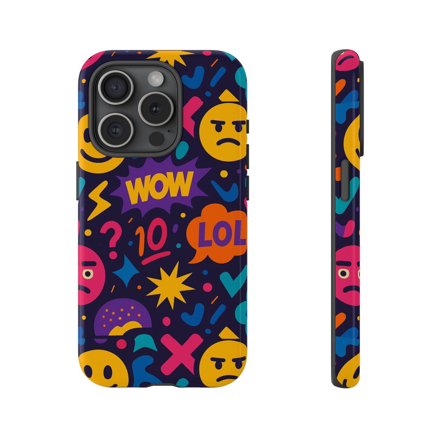 vibrant 3d emoji phone case with fun multicolour design for stylish protection compatible with iphone 13, 14, 15 & 16 – all models including pro, pro max & plus