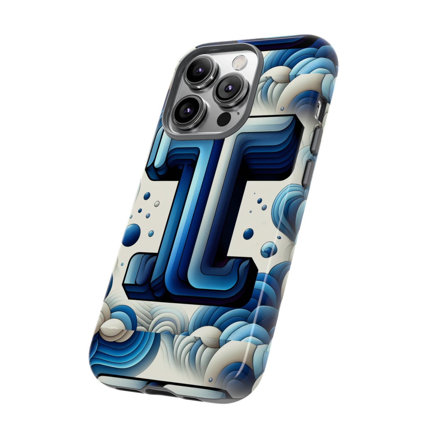 blue alphabet t phone case with 3d wrap design for kids and teens shockproof tpu cover with vivid colours and anime-inspired graphics