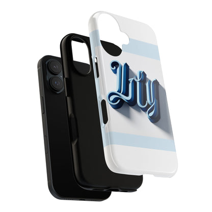 Vibrant 3D Blue Alphabet Protective Phone Case Stylish Accessory for Creative Individuals Compatible with iPhone 13, 14, 15 & 16 – all models including Pro, Pro Max & Plus