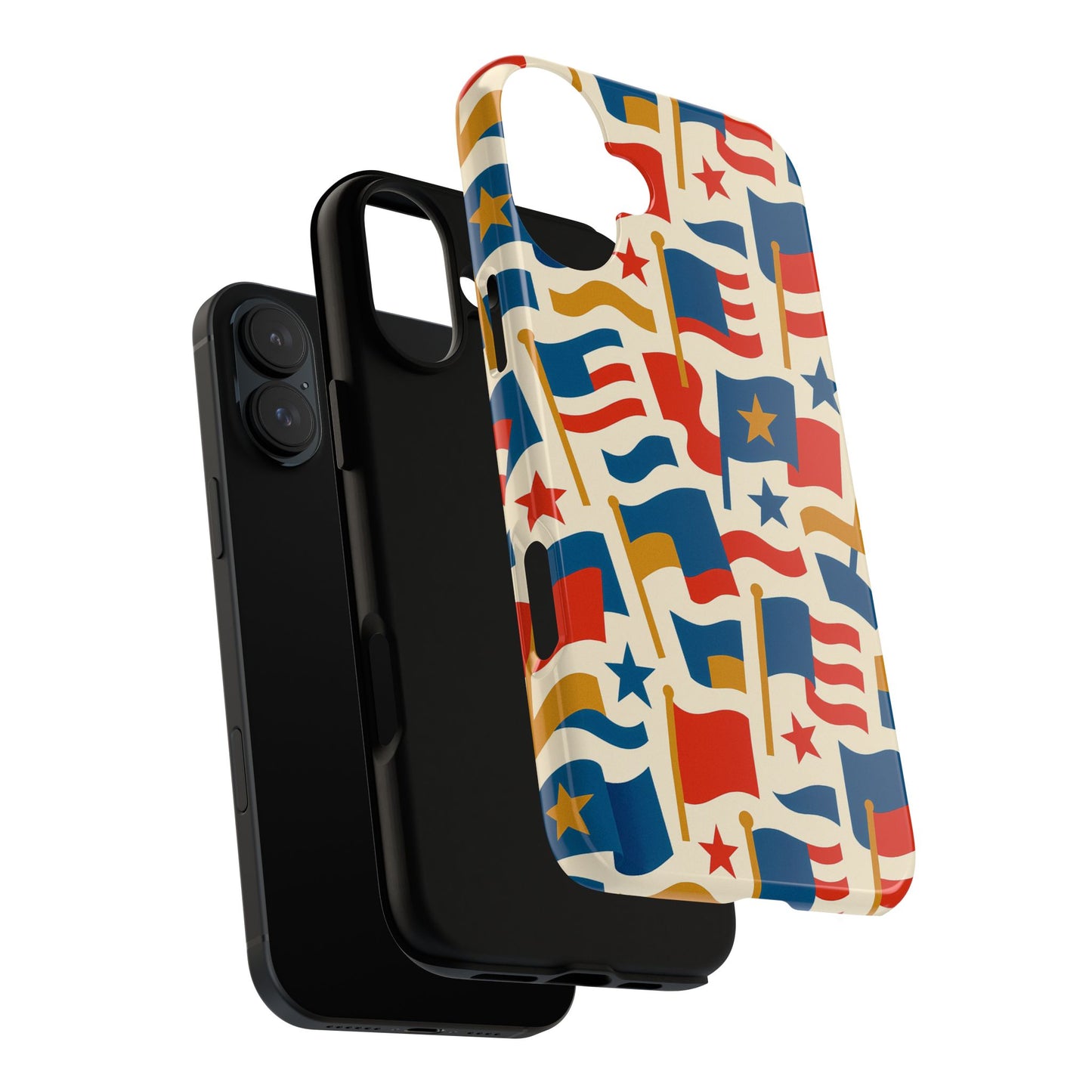 multicolour flag print protective phone case – stylish durable design for unique self-expression compatible with iphone 13, 14, 15 & 16 – all models including pro, pro max & plus