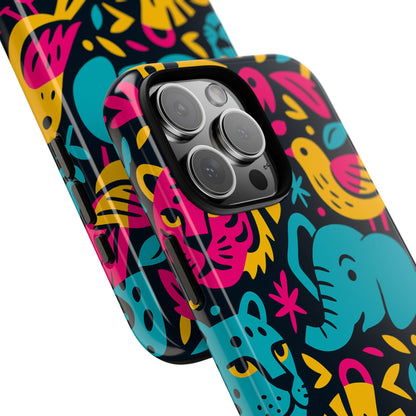 Vibrant 3D Animal Print Protective Phone Case Colourful Design for Stylish Protection Compatible with iPhone 13, 14, 15 & 16 – all models including Pro, Pro Max & Plus