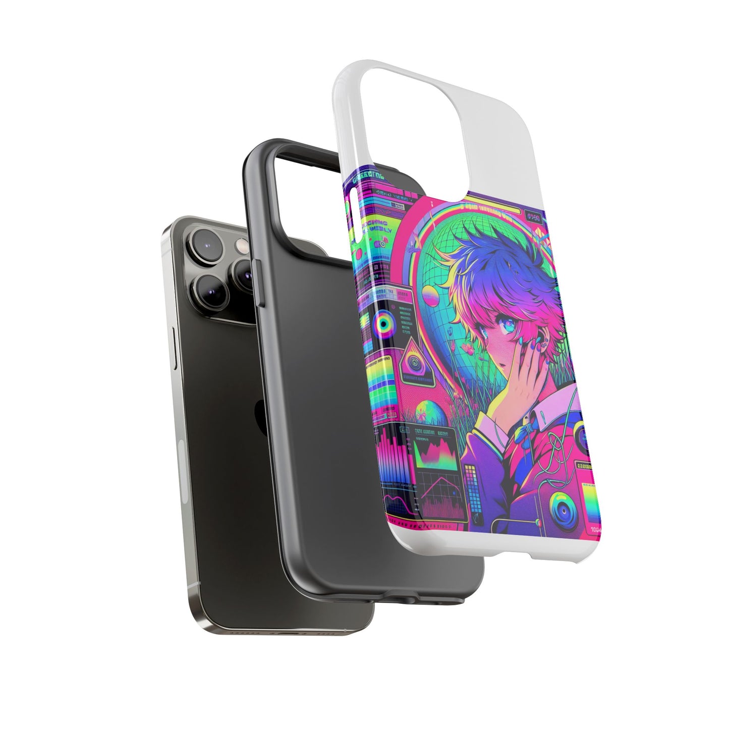 touching grass weekly vibrant protective phone case for smartphones, retro anime design, shock absorbent tpu, uv protected, unique gift for tech enthusiasts