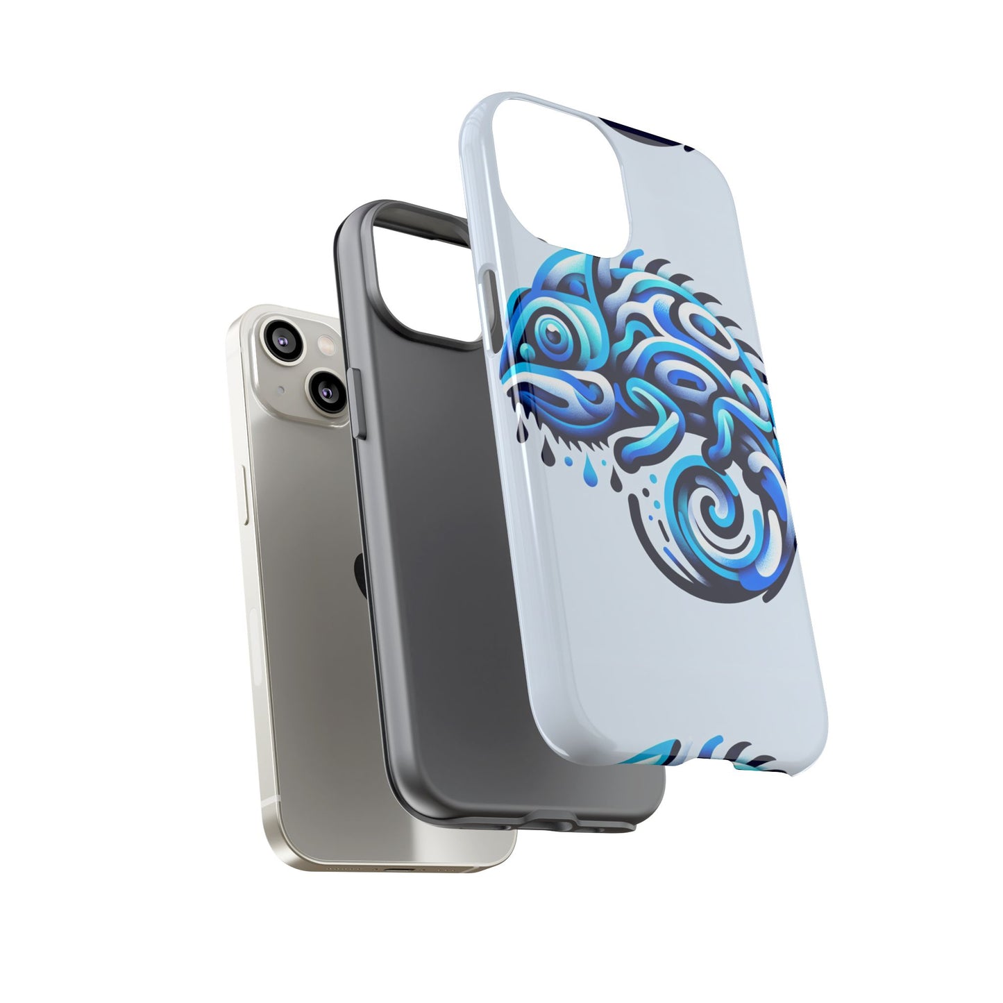 blue animal create 5 phone case with vibrant 3d wrap design, shock absorption, uv protection, for stylish and durable smartphone protection