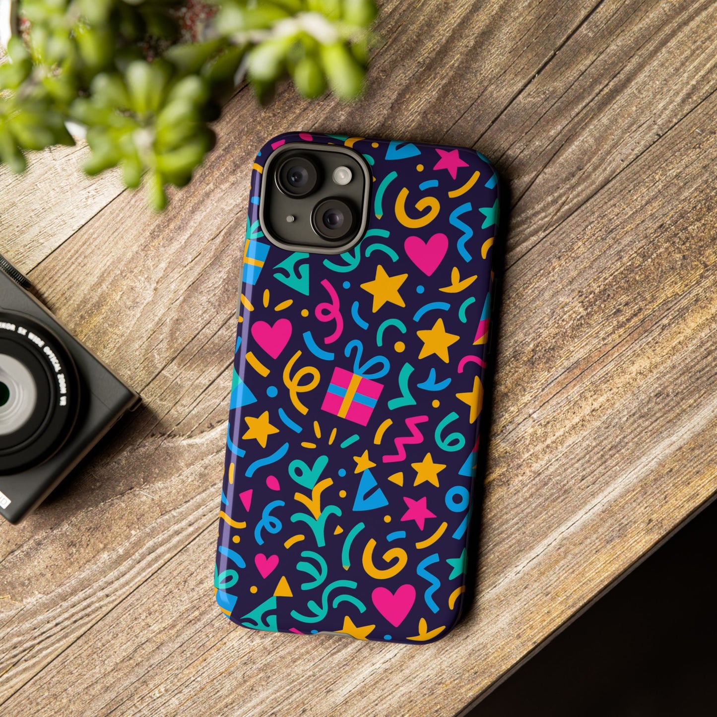 vibrant multicolour retro phone case with fun 3d design for stylish protection and unique expression compatible with iphone 13, 14, 15 & 16 – all models including pro, pro max & plus
