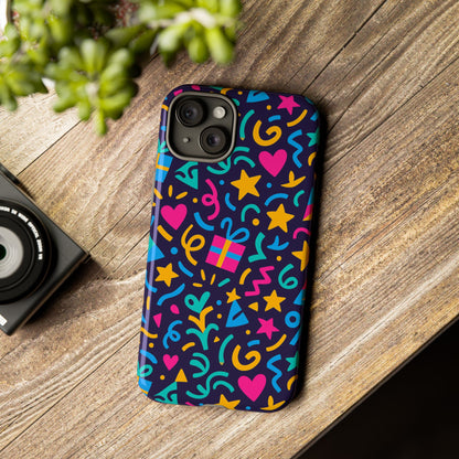 Vibrant Multicolour Retro Phone Case with Fun 3D Design for Stylish Protection and Unique Expression Compatible with iPhone 13, 14, 15 & 16 – all models including Pro, Pro Max & Plus
