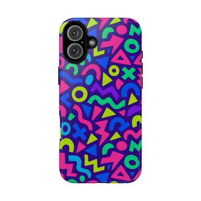 Vibrant Geometric 3D Wrap Protective Phone Case for Men and Women Stylish Accessory Compatible with iPhone 13, 14, 15 & 16 – all models including Pro, Pro Max & Plus