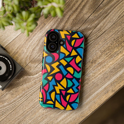 Vibrant Retro Aesthetic Phone Case – Stylish Protection in Multicolour Design – Compatible with iPhone 13, 14, 15 & 16 – All Models Including Pro, Pro Max & Plus