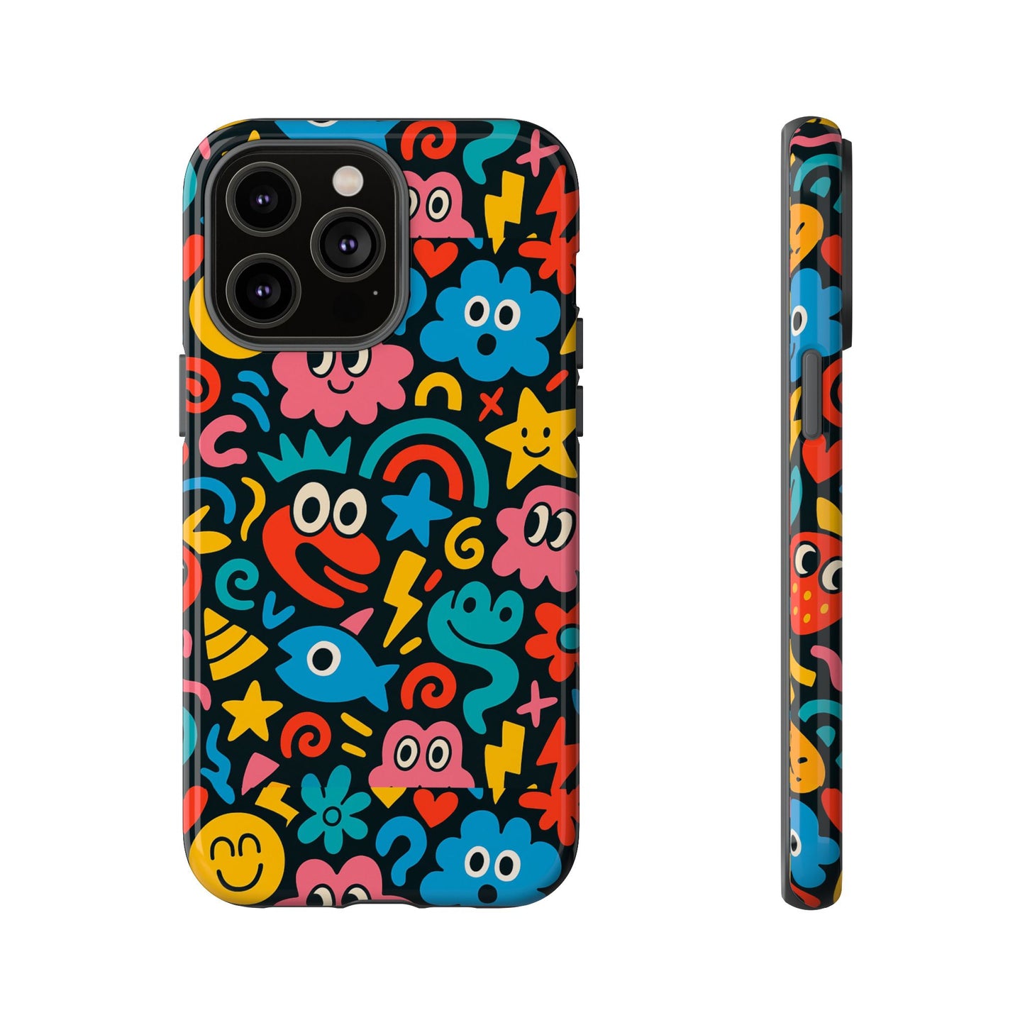 vibrant cartoon protective phone case with 3d wrap design for creative expression – compatible with iphone 13, 14, 15 & 16 – all models including pro, pro max & plus