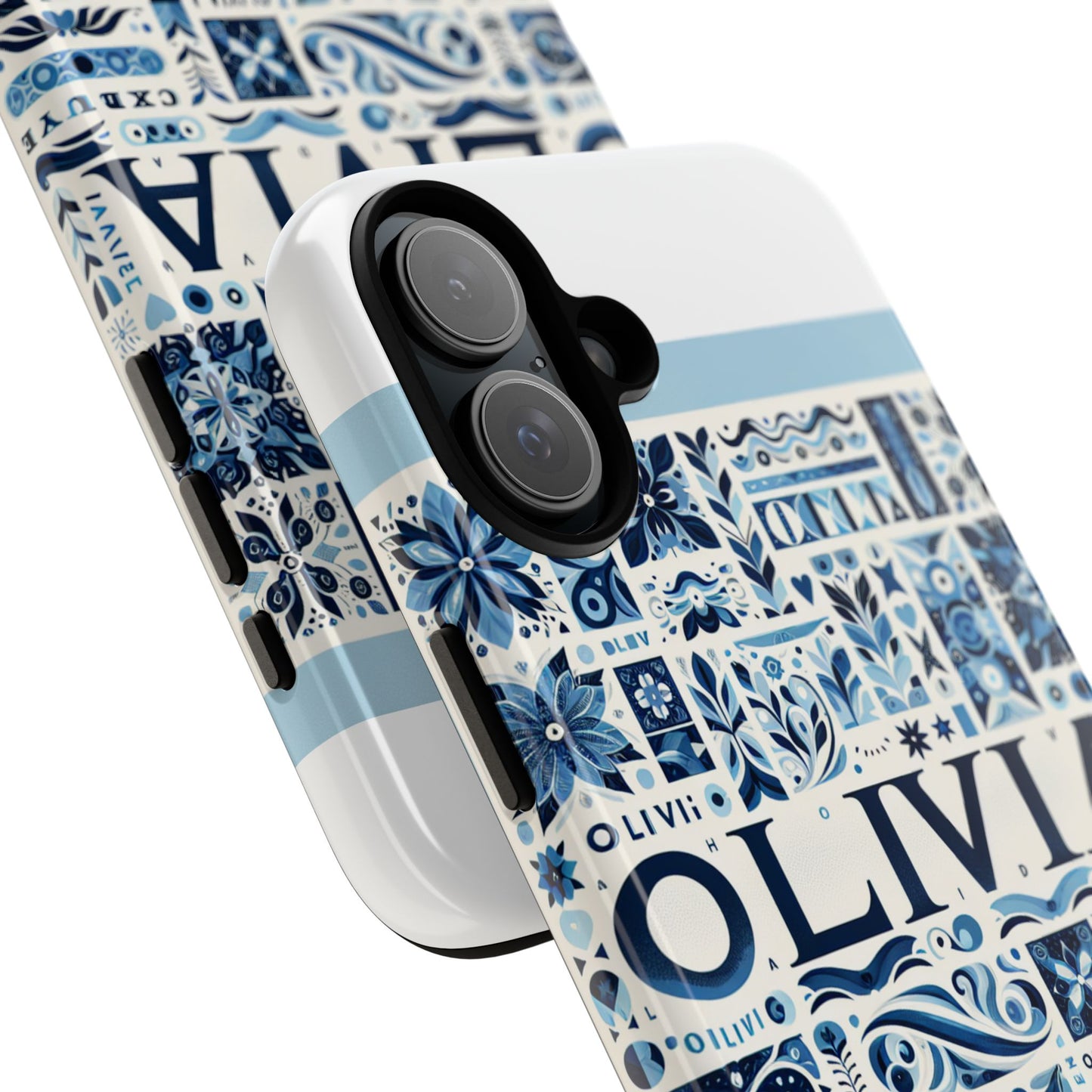 vibrant 3d wrap protective phone case in blue floral design for stylish protection compatible with iphone 13, 14, 15 & 16 – all models including pro, pro max & plus