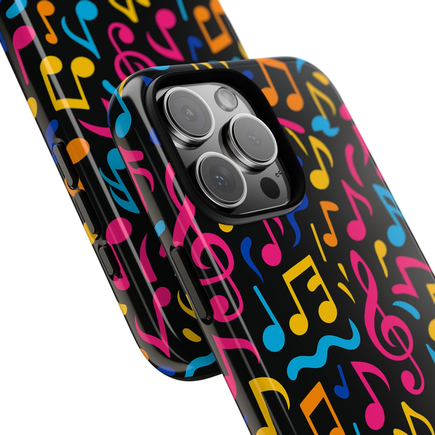 vibrant music themed phone case with colourful 3d design – stylish protection for music lovers – compatible with iphone 13, 14, 15 & 16 – all models including pro, pro max & plus