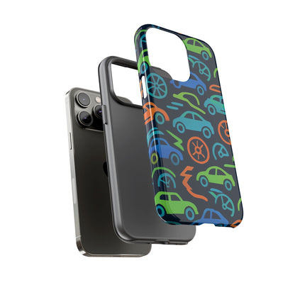 Vibrant 3D Car Design Protective Phone Case for Kids and Teens - Playful Multicolour Style - Stylish Protection for Everyday Use - Compatible with iPhone 13, 14, 15 & 16 – all models including Pro, Pro Max & Plus
