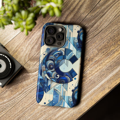 Blue Alphabet C Phone Case for Smartphone Protection with 3D Wrap Design, Shock Absorption, UV Protection, Durable Silicone Material, Suitable for Tech Enthusiasts and Individuality Seekers