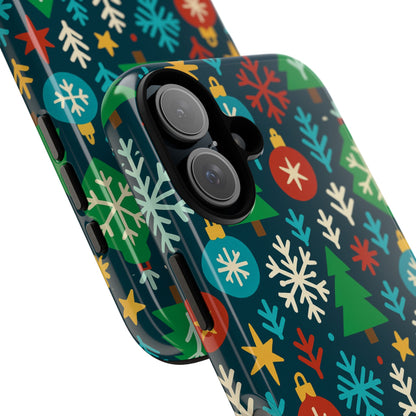 Multicolour 3D Wrap Protective Phone Case with Retro Christmas Design for Stylish Protection – Compatible with iPhone 13, 14, 15 & 16 – All Models Including Pro, Pro Max & Plus