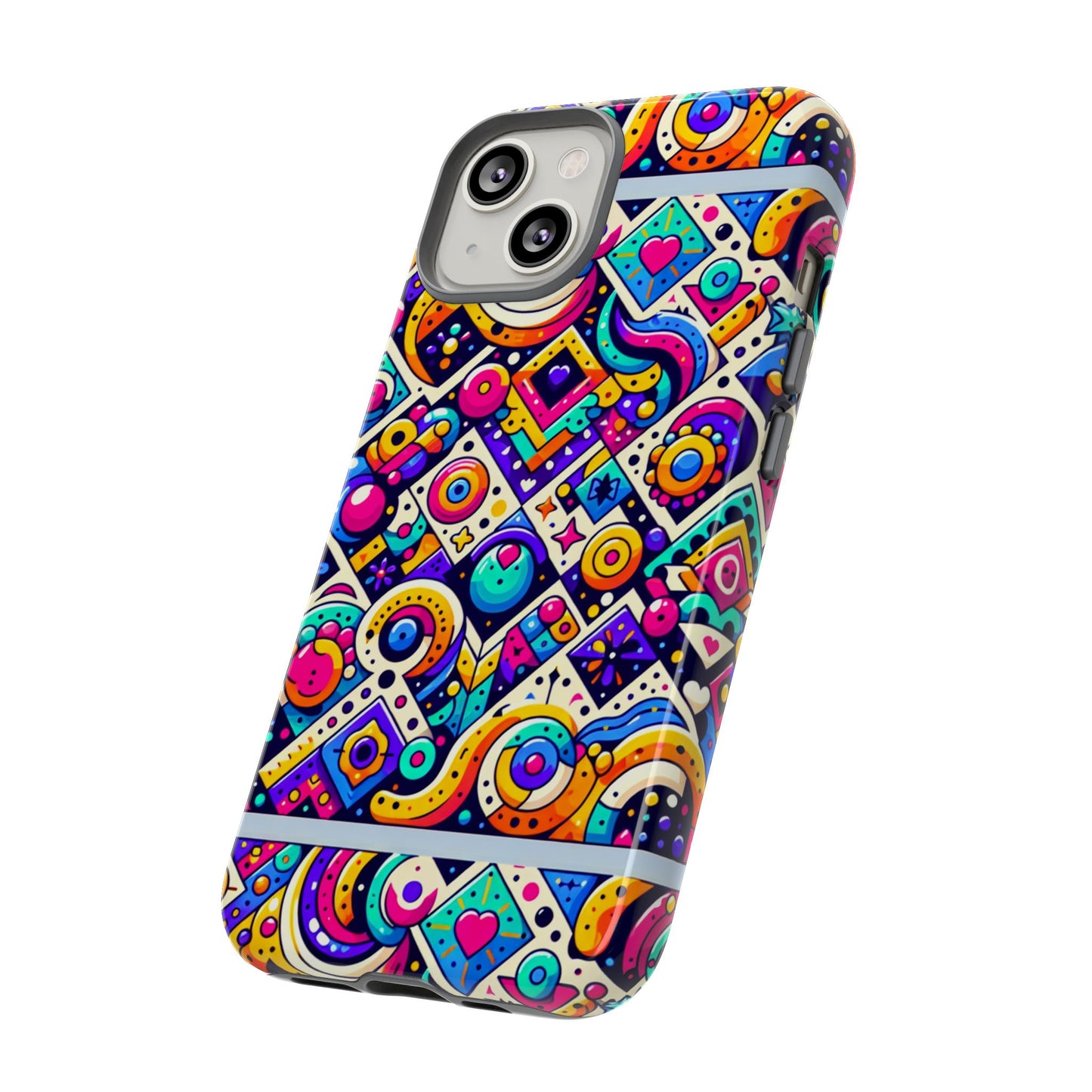 pattern image 6 vibrant 3d wrap phone case for anime and comic fans - colourful abstract design compatible with iphone 13, 14, 15 & 16 – all models including pro, pro max & plus
