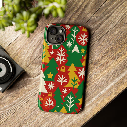 Multicolour Christmas Tree 3D Wrap Phone Case - Fun Festive Holiday Design for Unique Accessories Compatible with iPhone 13, 14, 15 & 16 - all models including Pro, Pro Max & Plus