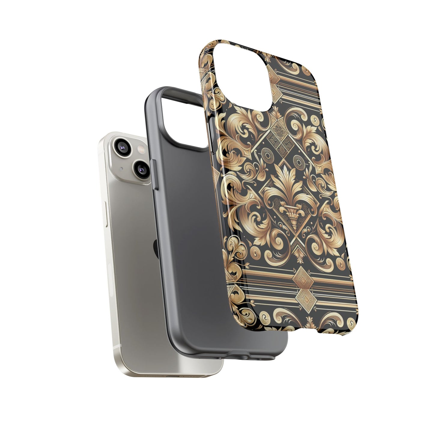 pattern image 2 phone case with 3d wrap design for stylish protection and luxurious baroque finish compatible with iphone 13, 14, 15 & 16 – all models including pro, pro max & plus