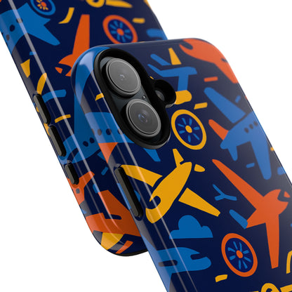 Vibrant 3D Airplane Pattern Protective Phone Case for Self-Expression and Stylish Protection Compatible with iPhone 13, 14, 15 & 16 – all models including Pro, Pro Max & Plus