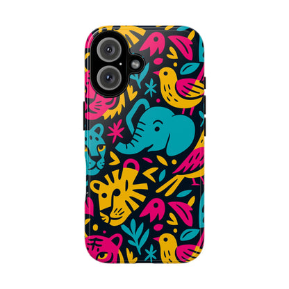 Vibrant 3D Animal Print Protective Phone Case Colourful Design for Stylish Protection Compatible with iPhone 13, 14, 15 & 16 – all models including Pro, Pro Max & Plus