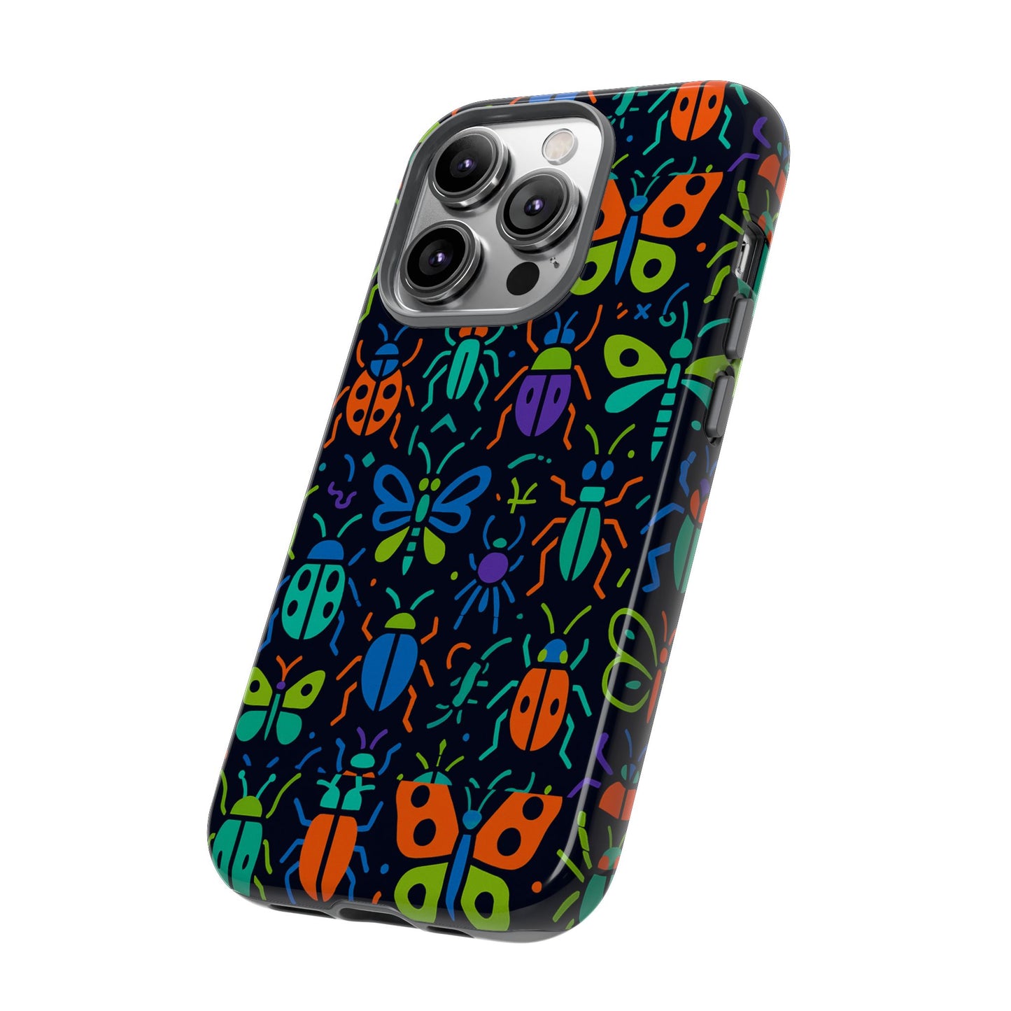 vibrant 3d insect phone case colourful stylish protective cover unique design for men and women compatible with iphone 13, 14, 15 & 16 – all models including pro, pro max & plus
