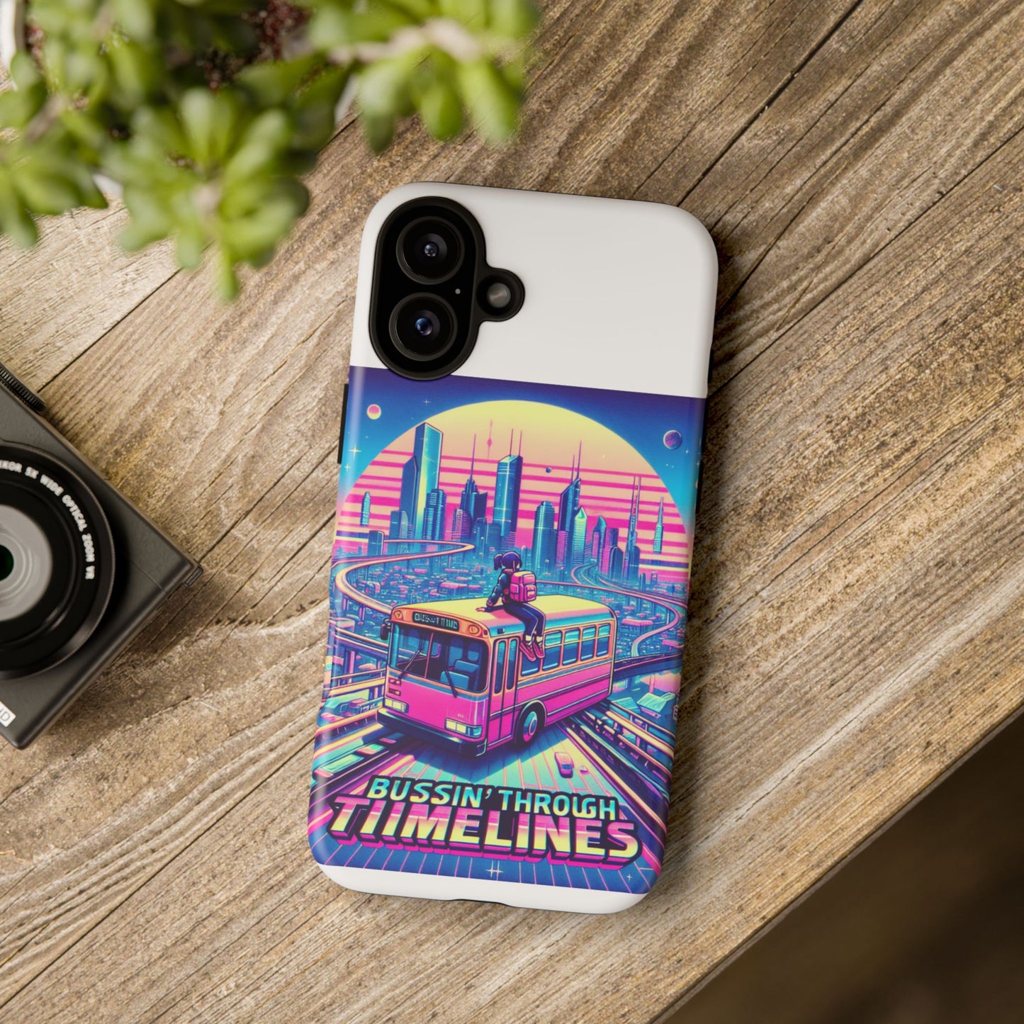 bussin through timelines protective phone case for anime lovers, durable 3d wrap design, shock absorbent tpu silicone, uv protected, stylish accessory for smartphones