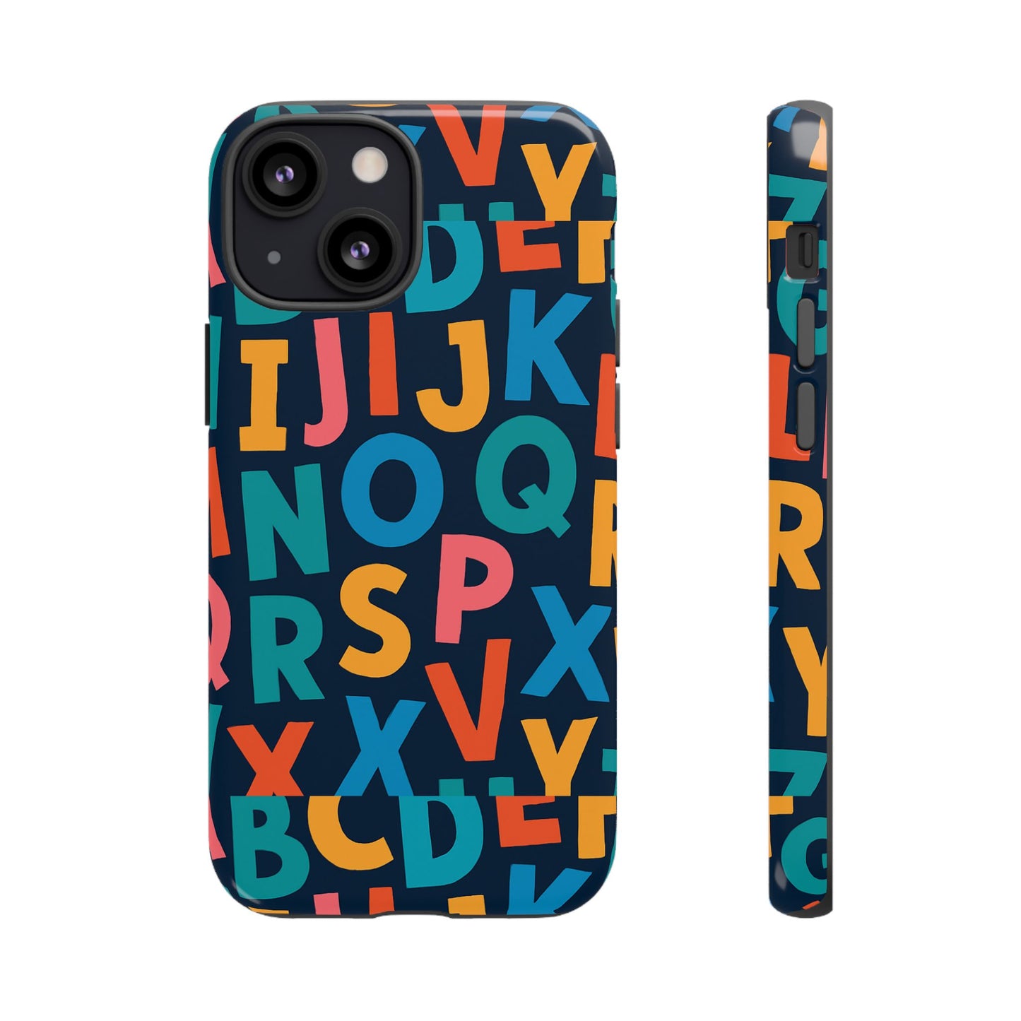 multicolour 3d letter print protective phone case for creative style and individuality compatible with iphone 13, 14, 15 & 16 – all models including pro, pro max & plus