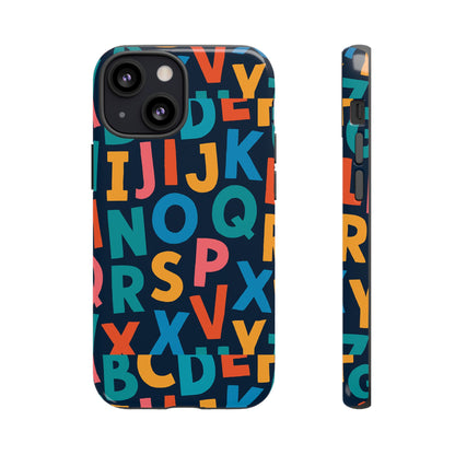 Multicolour 3D Letter Print Protective Phone Case for Creative Style and Individuality Compatible with iPhone 13, 14, 15 & 16 – all models including Pro, Pro Max & Plus