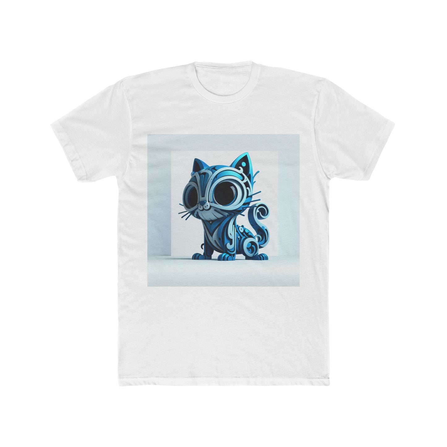 unisex t-shirt with animal graphic - soft blue cotton casual tee for men & women, stylish gift for animal lovers
