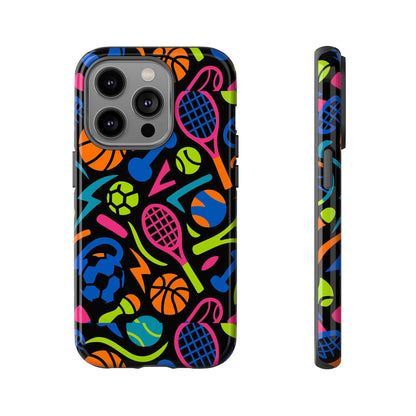 Vibrant 3D Sport-Themed Protective Phone Case in Multicolour Design for Active Lifestyle Compatible with iPhone 13, 14, 15 & 16 – All Models Including Pro, Pro Max & Plus