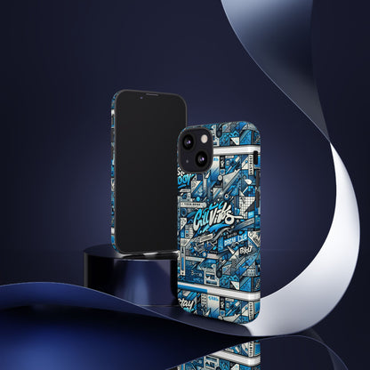 Vibrant 3D Wrap Protective Phone Case in Retro Blue Aesthetic for Stylish Protection Compatible with iPhone 13, 14, 15 & 16 – All Models Including Pro, Pro Max & Plus
