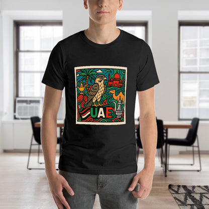 Men's 100% Cotton Short Sleeve T-Shirt with Unique Double-Sided Print Comfortable Fit for Fitness and Leisure Unisex Casual Tee Gift for Him