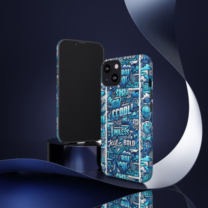 Vibrant Artistic 3D Wrap Phone Case in Blue for Trendsetters – Stylish Protection Compatible with iPhone 13, 14, 15 & 16 – All Models Including Pro, Pro Max & Plus
