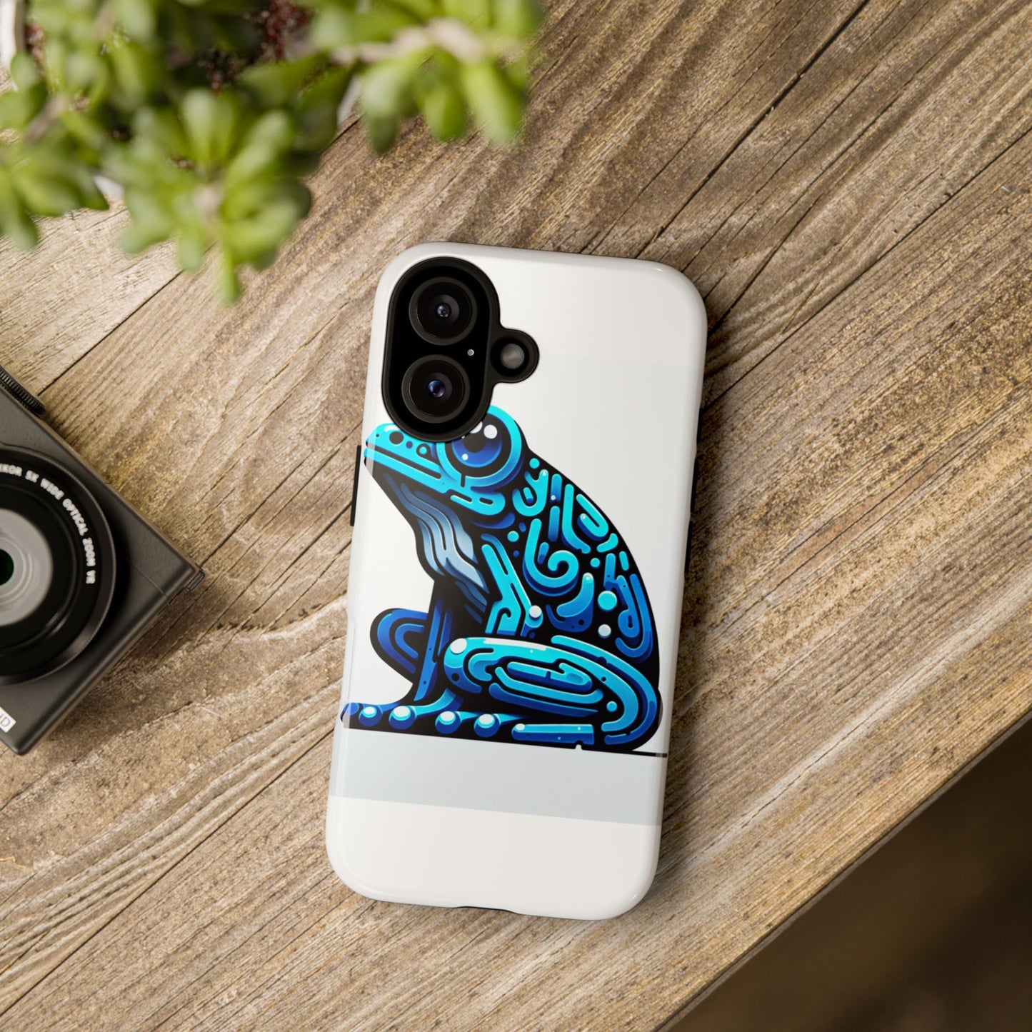 vibrant blue frog 3d wrap phone case for unique accessories retro style compatible with iphone 13, 14, 15 & 16 – all models including pro, pro max & plus
