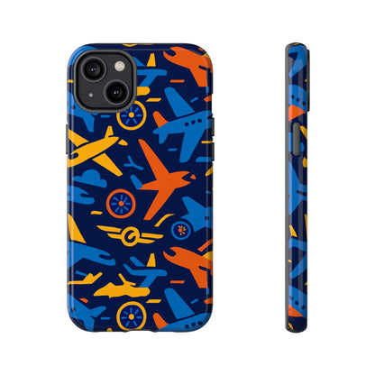 Vibrant 3D Airplane Pattern Protective Phone Case for Self-Expression and Stylish Protection Compatible with iPhone 13, 14, 15 & 16 – all models including Pro, Pro Max & Plus