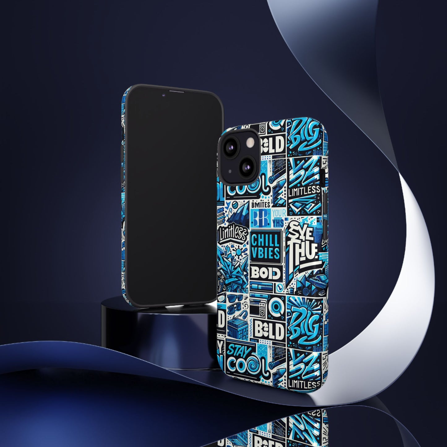 blue pattern image 9 phone case for smartphone protection with 3d wrap design and shock absorption in glossy or matte finish
