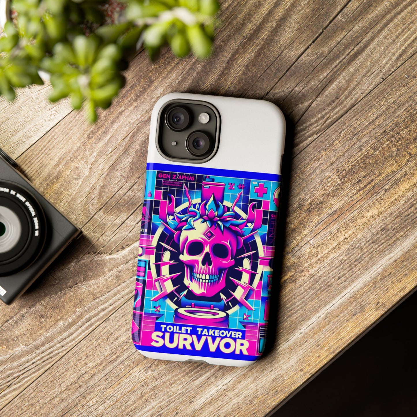 toilet takeover survivor 3d wrap protective phone case for anime and comic fans, shock absorbing tpu silicone, uv protected, stylish design, gift for birthdays and holidays