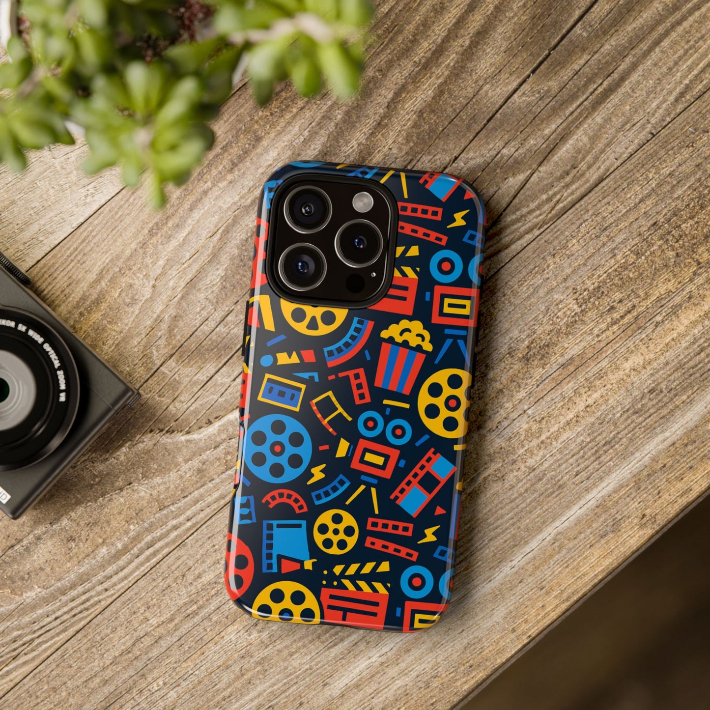 vibrant 3d film reel protective phone case for unique style and robust protection compatible with iphone 13, 14, 15 & 16 – all models including pro, pro max & plus