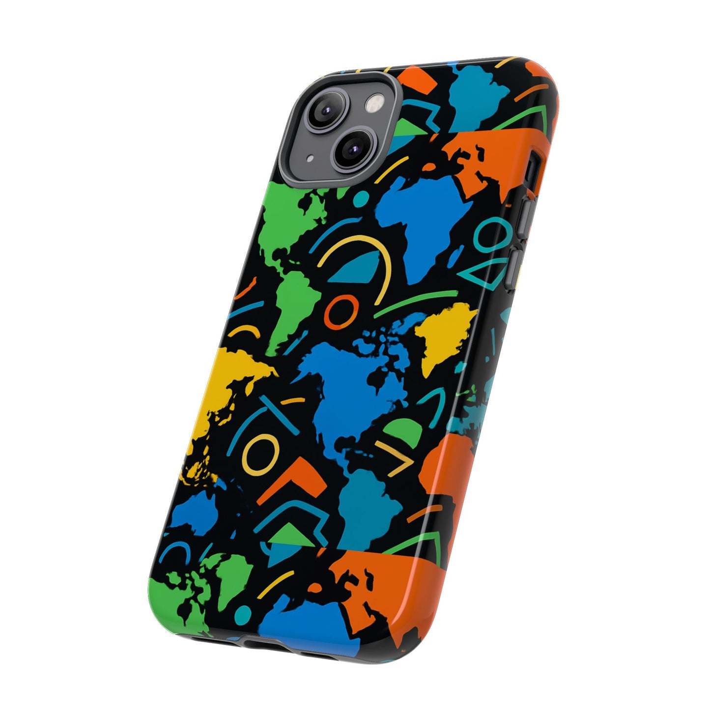 multicolour 3d geometric phone case for stylish protection and individuality compatible with iphone 13, 14, 15 & 16 – all models including pro, pro max & plus