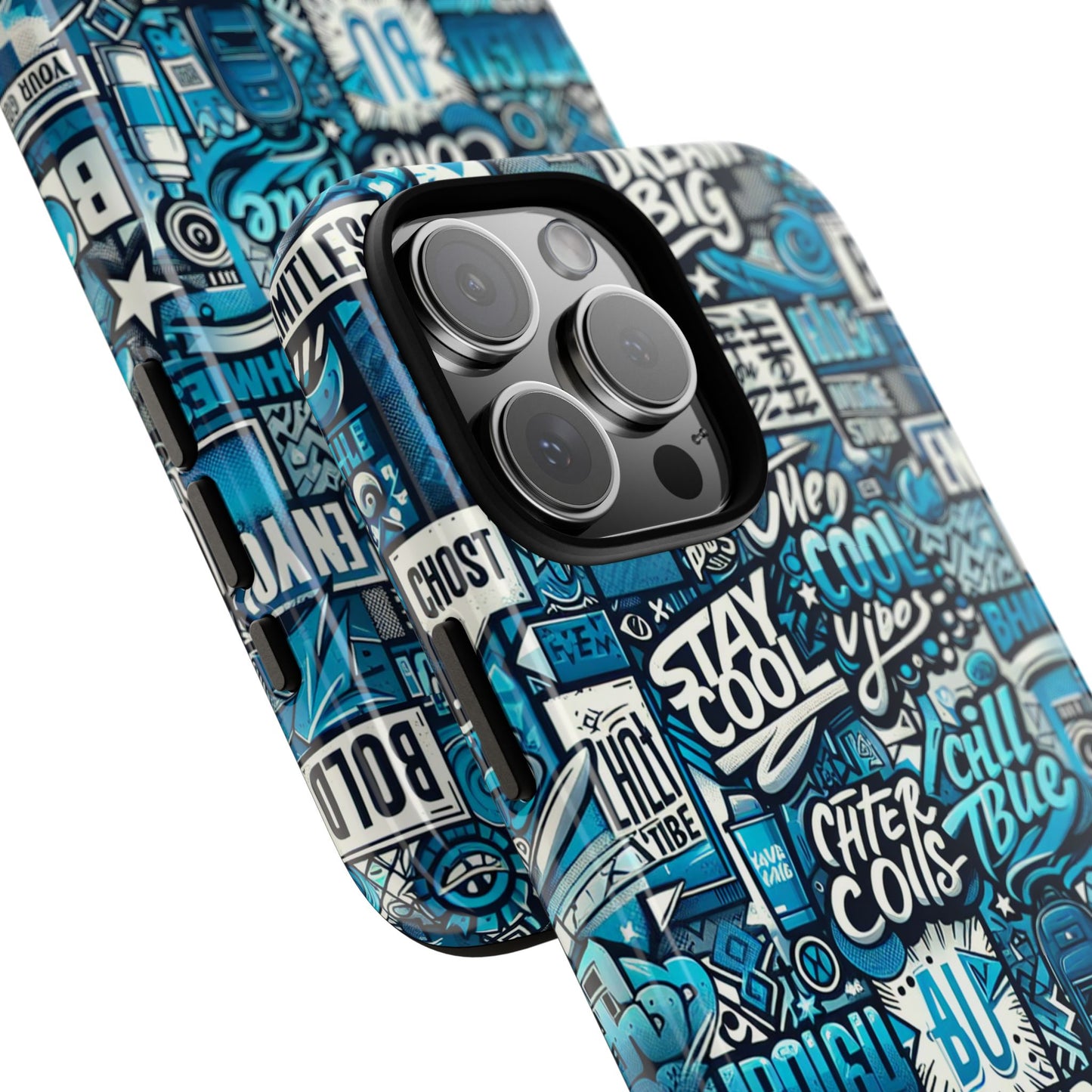 blue pattern image 15 phone case with 3d wrap design shock absorption for android and iphone devices durable uv protected protective cover