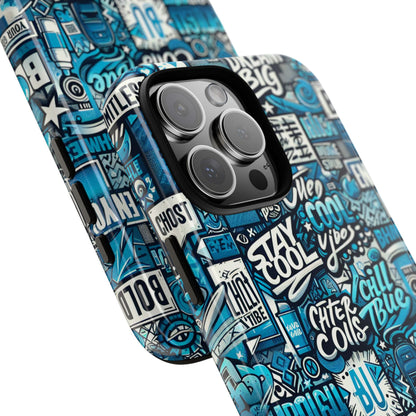 Blue Pattern Image 15 Phone Case With 3D Wrap Design Shock Absorption For Android and iPhone Devices Durable UV Protected Protective Cover