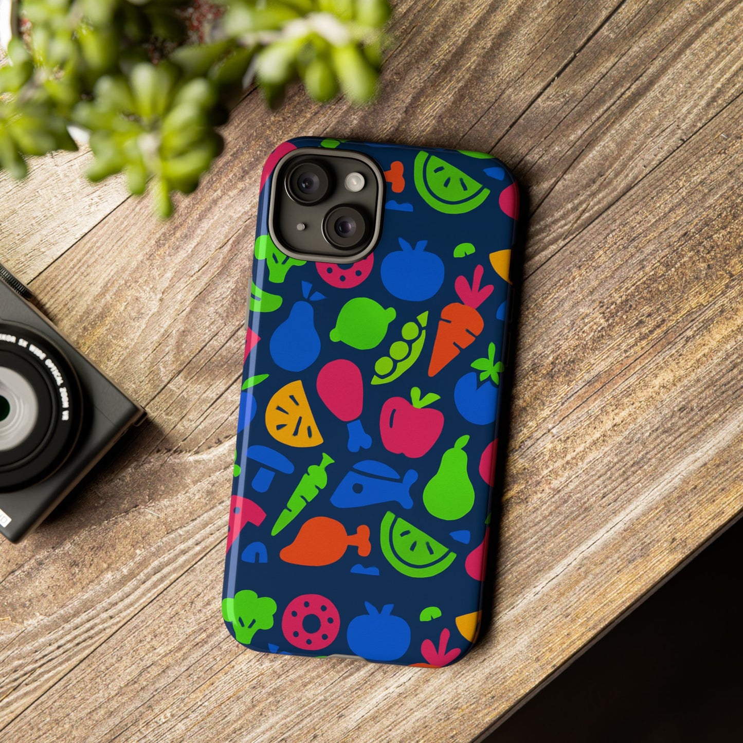 vibrant 3d fruit pattern protective phone case with glossy finish for stylish protection, compatible with iphone 13, 14, 15 & 16 – all models including pro, pro max & plus