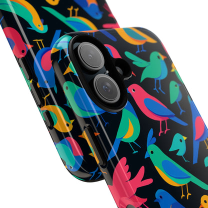 Vibrant Multicolour 3D Bird Print Protective Phone Case for Smart Devices – Unique Accessory for Trendsetters Compatible with iPhone 13, 14, 15 & 16 – All Models Including Pro, Pro Max & Plus