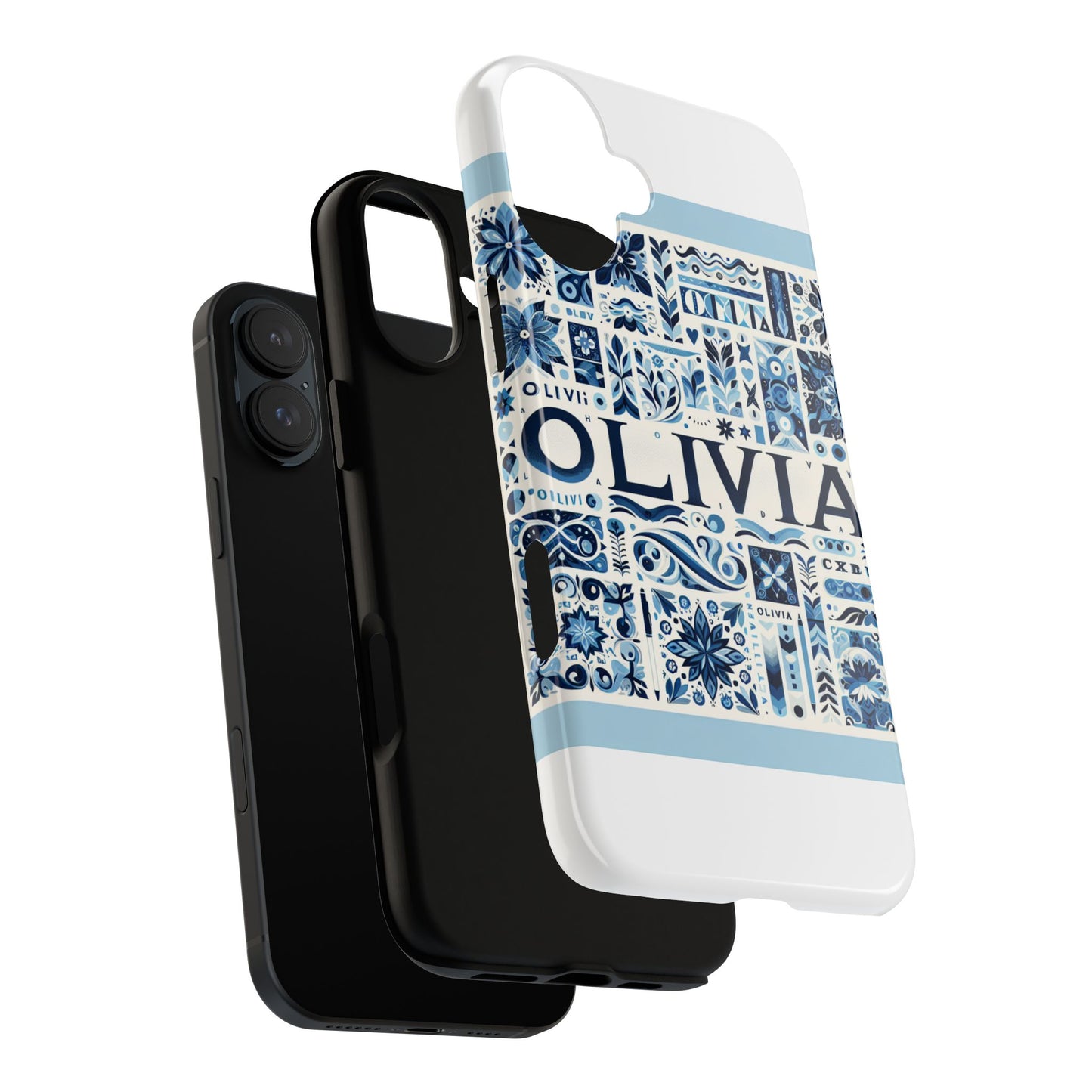 vibrant 3d wrap protective phone case in blue floral design for stylish protection compatible with iphone 13, 14, 15 & 16 – all models including pro, pro max & plus